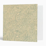 Retro Vintage Creme Leaf Floral Moss Green 3 Ring Binder