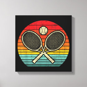 Retro Vintage Crossed Tennis Racket - Sports Lover Canvas Print