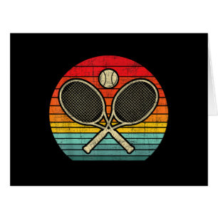 Retro Vintage Crossed Tennis Racket - Sports Lover Cards