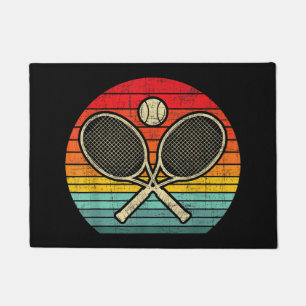 Retro Vintage Crossed Tennis Racket - Sports Lover Doormat