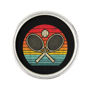 Retro Vintage Crossed Tennis Racket - Sports Lover Lapel Pin