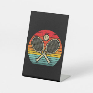 Retro Vintage Crossed Tennis Racket - Sports Lover Pedestal Sign