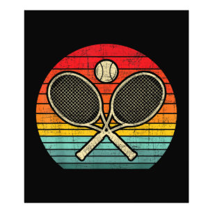 Retro Vintage Crossed Tennis Racket - Sports Lover Photo Print