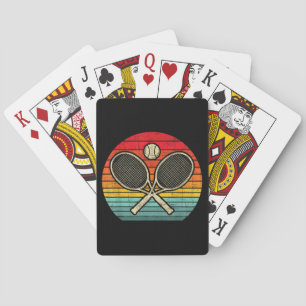 Retro Vintage Crossed Tennis Racket - Sports Lover Poker Cards