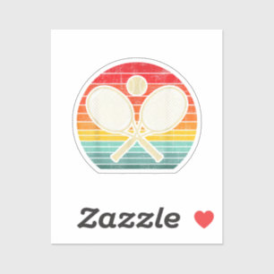 Retro Vintage Crossed Tennis Racket - Sports Lover Sticker