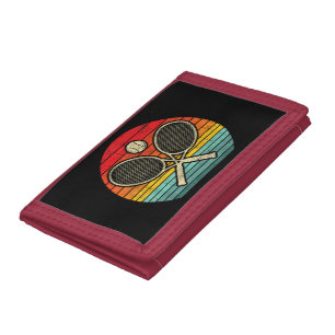 Retro Vintage Crossed Tennis Racket - Sports Lover Tri-fold Wallet