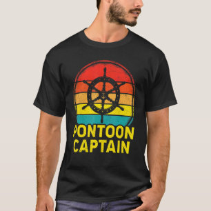 Retro Vintage Cruise Ship Steering Wheel Pontoon C T-Shirt