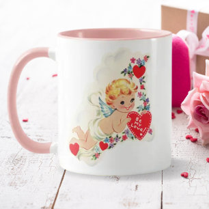 Retro Vintage Cupid Be My Love Valentine's Day Mug