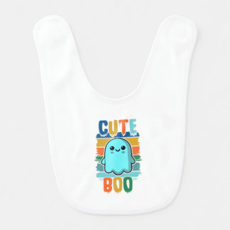 Retro Vintage Cute Halloween Ghost Baby Bib