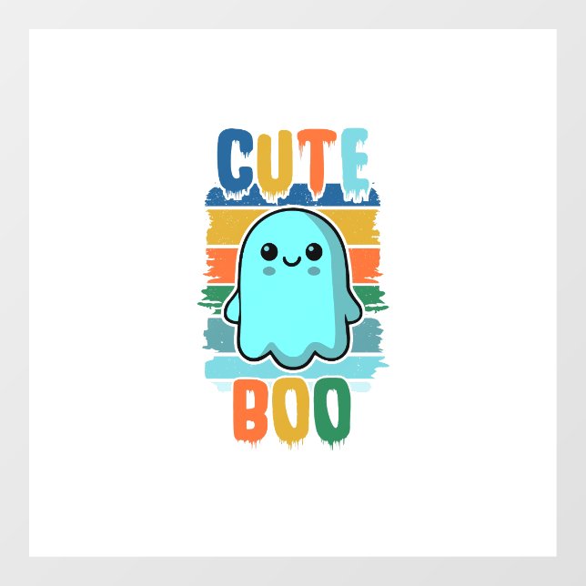 Retro Vintage Cute Halloween Ghost Window Cling (Sheet)