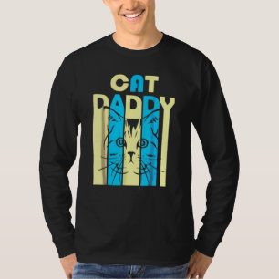 Retro Vintage Daddy Cat For Fathers Day T-Shirt