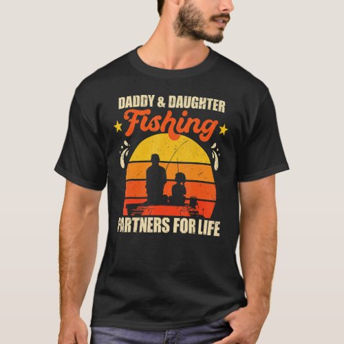 Retro Vintage Daddy Daughter Fishing Partner For L T_Shirt