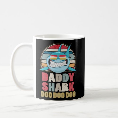 Retro Vintage Daddy Sharks Tshirt gift for Father Coffee Mug