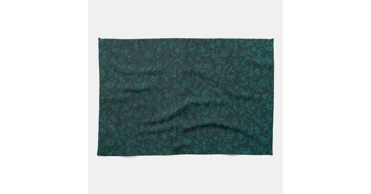 Retro Vintage Dark Teal Kitchen Towels Zazzle