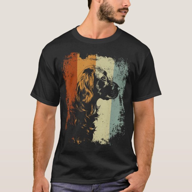 Retro Vintage Design English Setter Dog T-Shirt (Front)