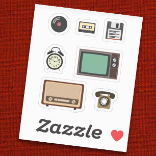 Retro Vintage Devices Stickers Set