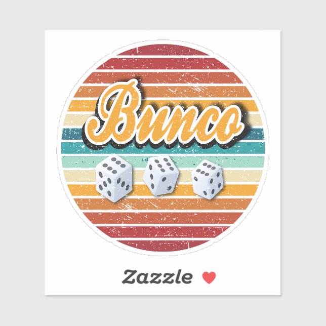 Retro Vintage Dice Bunco Player Sticker (Sheet)