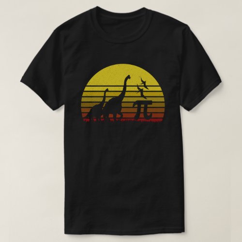 Retro Vintage Dinosaur silhouette Pi Day 314 T_Shirt
