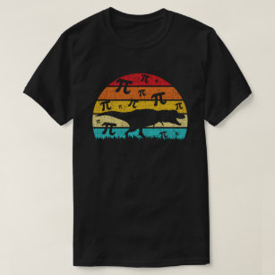 Retro Vintage Dinosaur silhouette Pi Day 3.14 T-Shirt