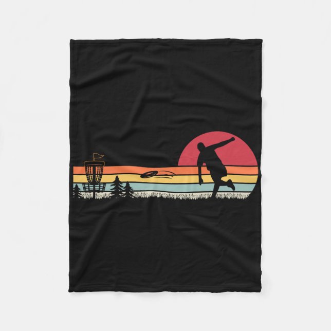 Retro Vintage Disc Golf _1  Fleece Blanket (Front)