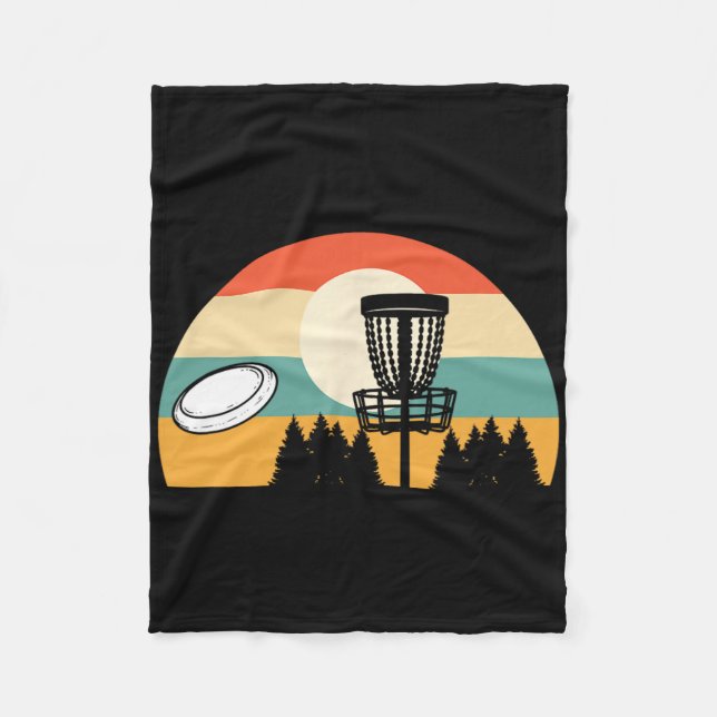 Retro Vintage Disc Golf _3  Fleece Blanket (Front)