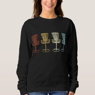 Retro Vintage Disc Golf Baskets Distressed Men Wom Sweatshirt