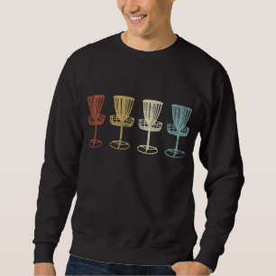 Retro Vintage Disc Golf Baskets Distressed Men Wom Sweatshirt