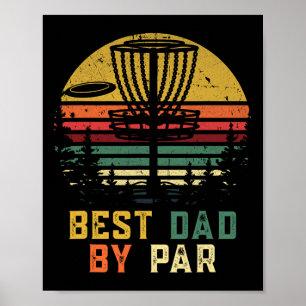 Retro Vintage Disc Golf Dad - Best Dad By Par Disk Poster