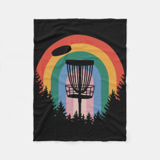 Retro Vintage Disc Golf  Fleece Blanket
