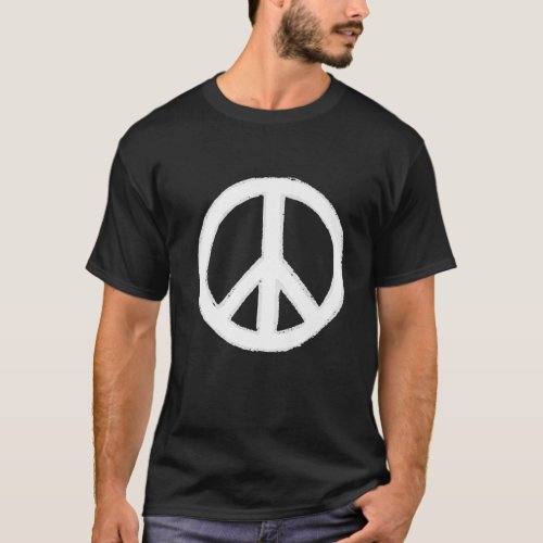Retro Vintage Distressed Design Peace Sign Hand Dr T_Shirt
