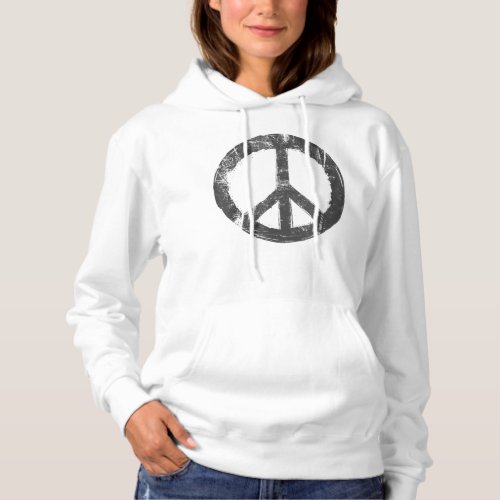 Retro Vintage Distressed Design Peace Sign  Hoodie