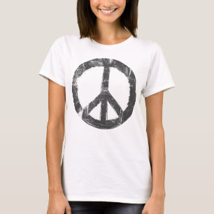 Retro Vintage Distressed Design Peace Sign T-Shirt
