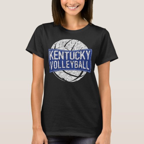 Retro Vintage Distressed Kentucky Volleyball Graph T_Shirt