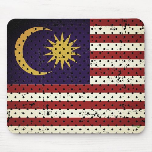 Retro Vintage Distressed Malaysia Flag Mouse Pad