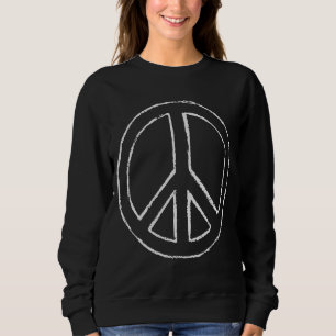Retro Vintage Distressed Peace Sign Hand Drawn 1 Sweatshirt