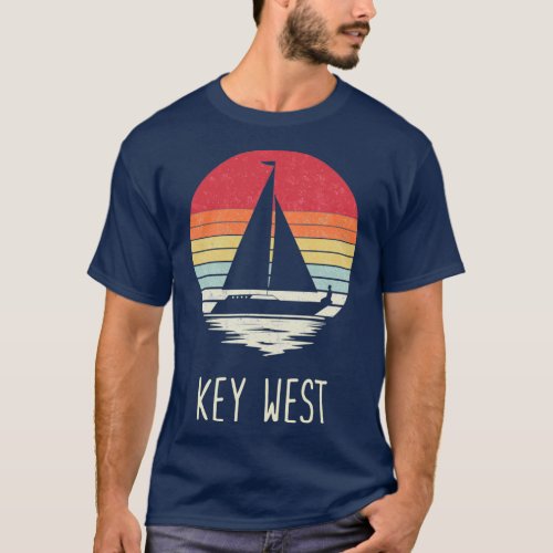 Retro Vintage distressed Sailing Key West Sailboat T_Shirt