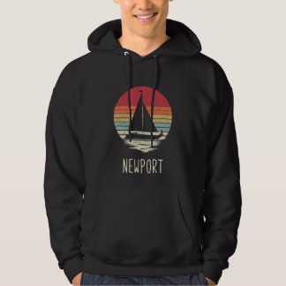 Retro Vintage distressed Sailing Newport Sailboat Hoodie