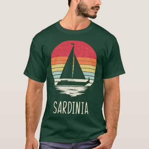 Retro Vintage distressed Sailing Sardinia Sailboat T_Shirt