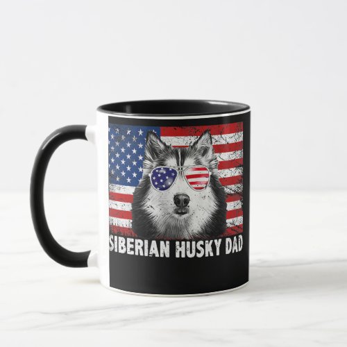 Retro Vintage Dog Dad Puppy Lover Siberian Husky Mug