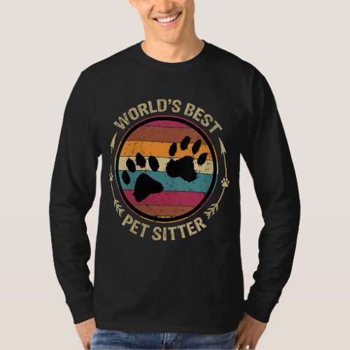 Retro Vintage Dog Lover Present Worlds Best Pet S T_Shirt