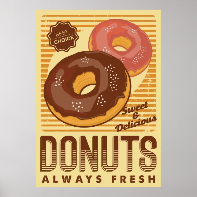 retro vintage donuts business poster (Front)