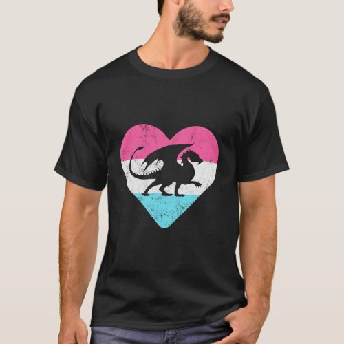 Retro Vintage Dragon Gift For Women Or Girls T_Shirt