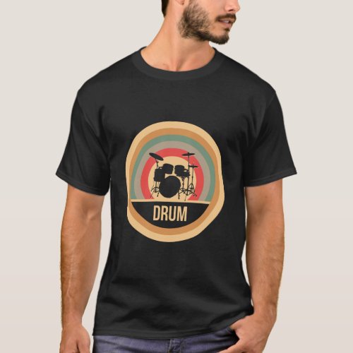 Retro Vintage Drums Gift For Drummers T_Shirt