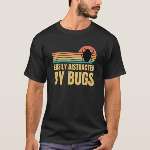 Retro Vintage Easily Distracted By Bugs Science T_Shirt