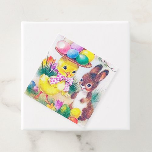 retro vintage Easter bunny chick party Favor Tags