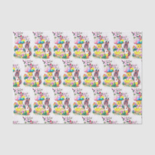 retro vintage easter bunny chick party tissue paper