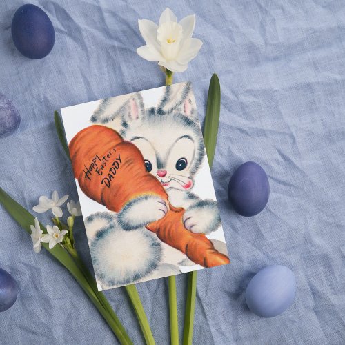 Retro vintage Easter bunny Daddy Holiday Card
