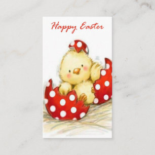 retro vintage Easter chick Holiday add greeting Business Card