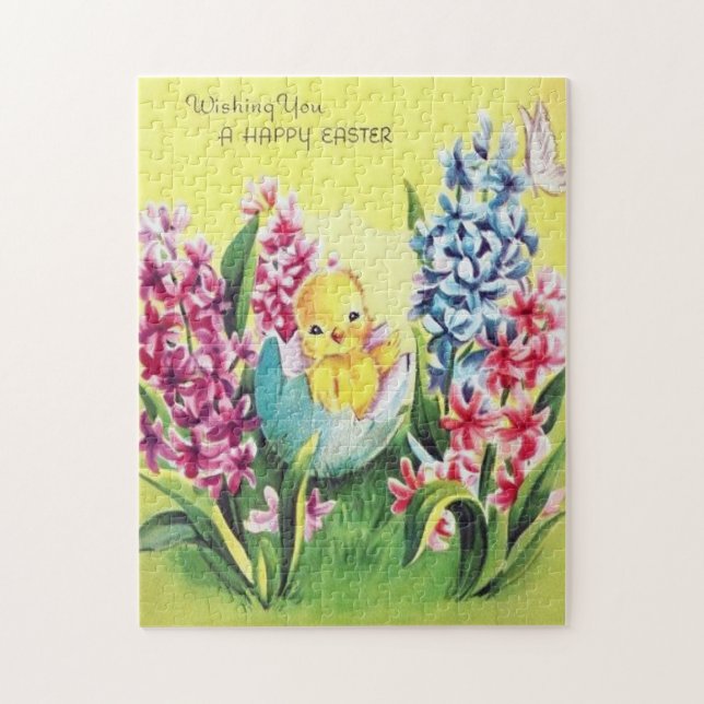 retro vintage Easter chick Jigsaw Puzzle (Vertical)