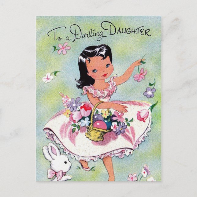 Retro vintage Easter Daughter Holiday postcard (Front)